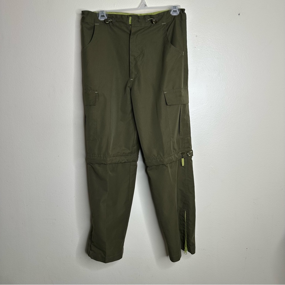 Vintage Y2K No Boundaries Green‎ Cargo Zip Off Convertible Pants fits size 8
